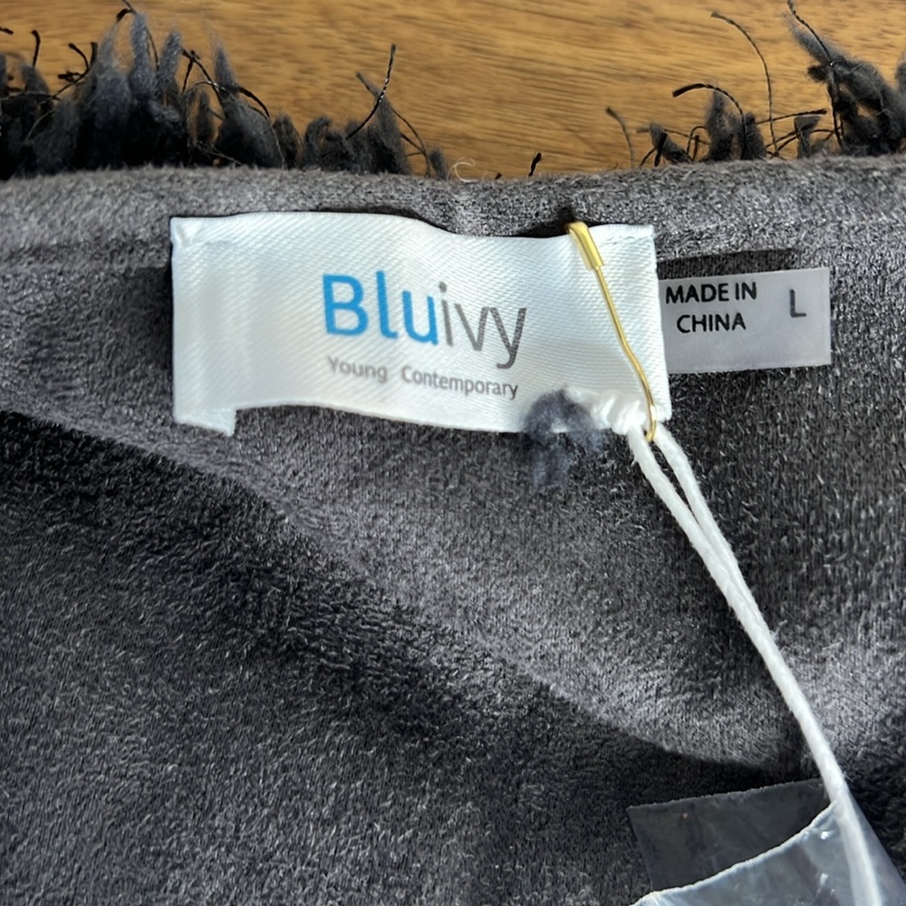 Bluivy COAT Winter Warm Faux Fur Black Shaggy Fluffy Holiday Gift Party - Picture 16 of 16